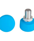 Adjustable Toe Stops for Quad Skates Two Pack Rubber Toe Caps in Light Blue with Five Eighths Inch Thread, 25mm Tall and 42mm Diameter