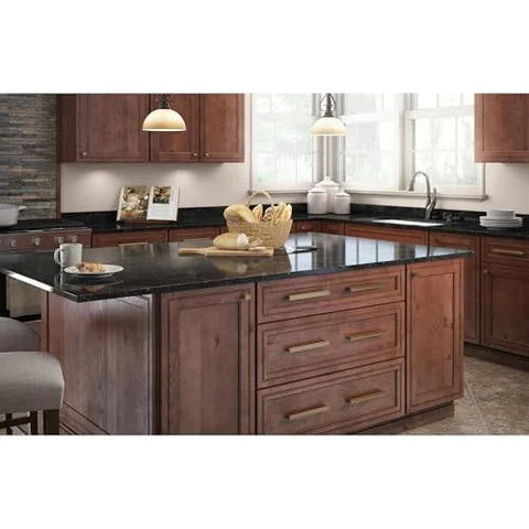 Kitchen cabinets with 5 pack adjustable drawer pulls in champagne bronze for 2 to 8 13/16 inch hole centers, classic curve design.