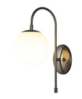 Upgrade Your Vibe With Sleek Brass Wall Sconces Featuring Handcrafted White Glass Globe Shades Ideal For Modern Farmhouse And Bedroom Lighting E27 Socket wall sconce with white glass globe.