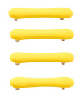 Super Cute Soft Rubber Cabinet Handles 5 Inch Long with Zinc Alloy Base Kid Safe Toddler Friendly Drawer Knobs Rust Proof Smooth Finish Yellow Four Pack