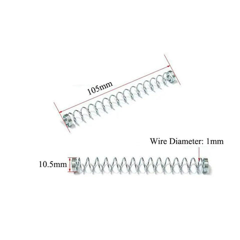 6 Pack Rear Brake Cable Spring Replacement Kit, 4 inch return springs, high carbon steel, 105mm length and 1mm diameter, for drum brake.