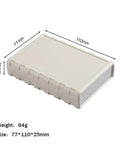 Desktop Instrument Box Enclosure Made From Tough ABS Plastic For DIY Electronics Control Panels DIY Friendly Junction Box 77 X 111.5 X 25.5 mm White Compact Rugged Desktop Case For Projects with dimensions visible.
