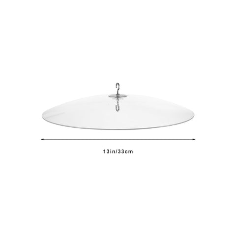 Weatherproof Outdoor Bird Feeder Cover Dome That Hangs As A Protection Shield, Easy Installation, image showing 13-inch clear dome