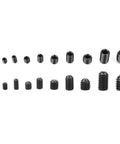 Beefy Socket Head Hex Grub Screw Set Assortment Kit 12.9 Grade Stainless DIN 916 Metric Sizes M3 to M8 Heavy Duty Fasteners for Machinery Repair and Metalworking Great for Fixtures Handles and DIY Projects, black metric set screws in assorted sizes