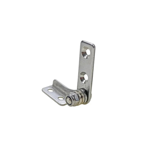 Damping hinge in stainless steel with L-bracket, adjustable torque 2.5 N.m, right-hand orientation