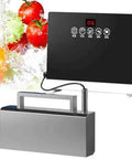 Hands Free Automatic Sink Dishwasher For Deep Kitchen Basin Scrubbing, compact stainless steel unit with smart sensor for washing fruits.