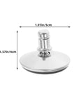 Solid Heavy Duty Swivel Adjustable Furniture Levelers With Easy Height Adjustment And Grippy Anti Slip Rubber Pads For Chairs Sofas Silent Glide Floor Protectors Pack Of Twelve, metal base with rubber pad, dimensions shown.