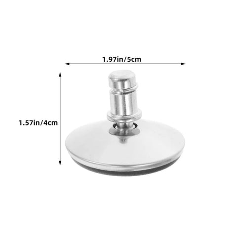 Solid Heavy Duty Swivel Adjustable Furniture Levelers With Easy Height Adjustment And Grippy Anti Slip Rubber Pads For Chairs Sofas Silent Glide Floor Protectors Pack Of Twelve, metal base with rubber pad, dimensions shown.