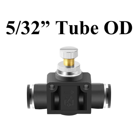5/32 Inch Push To Connect Air Flow Control Valve Straight Union Regulator With Tight Grip Quick Disconnect Handles Up To 145 Psi Solid Copper And Plastic Build Pack Of Two For Shop Work