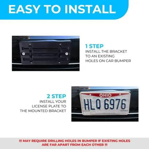 Easy installation steps for Audi Front Bumper License Plate Bracket With 6 Unique Screws And Wrench Kit For 2000 To 2025 Audi Models