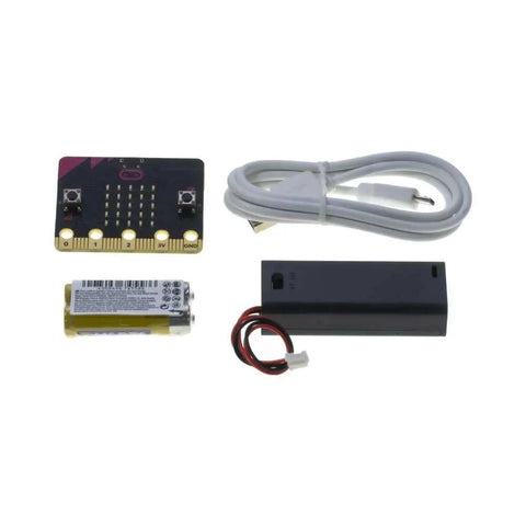Micro:Bit Compatible Go Kit For Fun STEM Projects, Easy Starter Pack With Sensors, LEDs, Buttons, Cables, And Beginner Tutorials For Kids, Teens, And Makers with board, cable, battery, holder