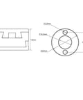 Get Smooth Z-Axis Motion With This 16mm Oldham Coupling And Screw Kit For VzBot BLV Hot Bed Lead Printer Upgrades That Cut Vibrations, technical drawing with 16mm and 14mm dimensions
