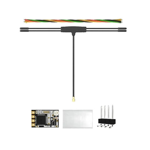 Dual Band FPV Long Range Receiver For Freestyle UAVs With 2.4GHz And 915MHz Support, Compact Install Kit components shown