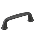Nantes Collection 3-Inch Center-To-Center Matte Black Traditional Round Cabinet And Drawer Pull Handle, durable zinc alloy construction.