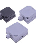 Electrical junction boxes, set of 3 gray plastic waterproof dust-proof units with side cable glands