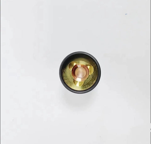 Two High Performance Starter Calipers For Sl60 And Sl100 Plasma Cutting Torch Consumables, top view showing copper tip and black casing.