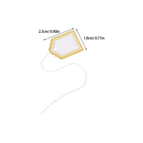 500 Pack Small Fan Shaped Price Tags With String For Clothing Jewelry Vendors Paper Tags With Writable Surface Great For Booths Crafting Stock Labels Gift Tags And Small Business Use For Your Shop. gold fan-shaped paper price tag with string, 2.3cm x 1.8cm