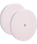 10 Inch Extra Thick Fine Cotton Buffing Wheels 70 Ply Polish Pads For Bench Grinders 3/4 Inch Arbor two pack, white rotary wheels