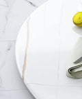 White marble Lazy Susan detail, part of the Marble Lazy Susan 360-Degree Rotating Serving Plate For Party-Ready Dining Tables 23 Inch