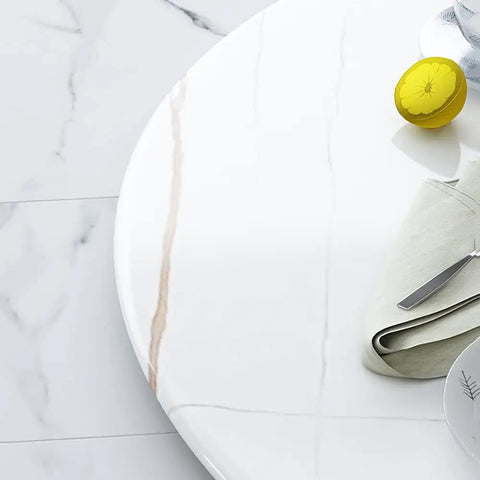 Built Tough 23 Inch Marble Lazy Susan With Butter Smooth 360 Degree Swivel Action And Rock Solid Nonslip Base serving tray detail.
