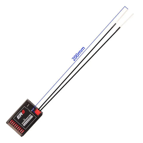 ExpressLRS ER8 2.4GHz 8 Channel PWM Receiver with Antenna for Fixed Wing and FPV Drones, Telemetry Feature