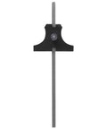 Straight Shot Woodworking Depth Gauge Featuring A Tank Tough Base And Six Inch Etched Steel Ruler graduated for precise measurements.