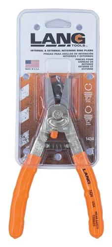 Model 1434 Internal And External Quick Switch Retaining Ring Pliers And Tip Kit in packaging with orange comfort grip handles.