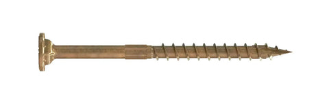 Heavy Duty Framing Screws 3 Inch Structural Wood Construction Fasteners With Killer Sawtooth Tip For Lightning Quick Driving And Tan Quick Guard Coated Low Profile Head