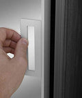 Sliding Aluminium Barn Door Handle With Self Adhesive Edge For Pocket Closet Doors Complete Kit Two Pack Silver Screwless Peel And Stick Installation No Drilling Required Easy Fit On Cabinets Windows Drawers And Furniture being installed by hand