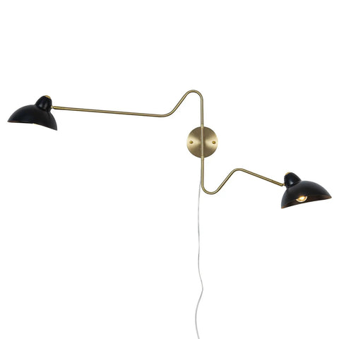 Plug In Black Wall Sconce With Swing Arm And 360 Degree Rotatable Shade On Off Cord Switch Easy No Hardwire Installation