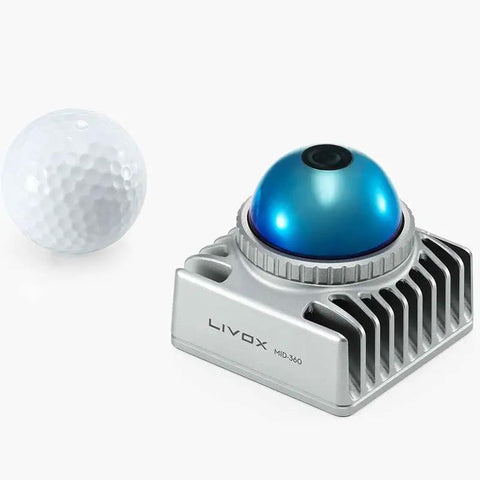 Mid-360 LiDAR Sensor With 10 Cm Minimum Detection Range For Self-Driving Robots, Compact 3D LiDAR Module next to a golf ball