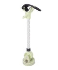 Trolling motor stabilizer mount with adjustable aluminum shaft and lime-green plastic clamps
