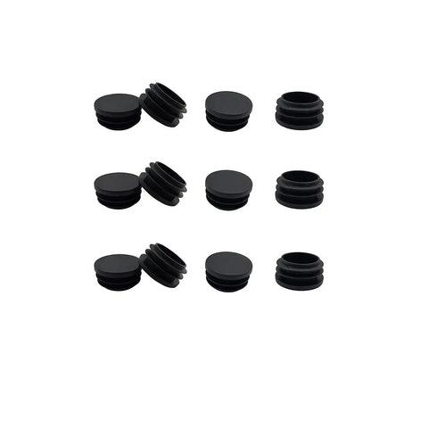 12 Pack Black Plastic End Plugs 25mm Outside Diameter 1 Inch For Round Tubes And Pipes Furniture Finishing Caps Fits 0.81 To 0.93 Inch Hole Size