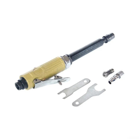 Rock Solid Aluminum Die Grinder With Extended Shaft Built To Crush Tight Corners And Deep Gaps Heavy Duty Pneumatic Polisher with accessories.