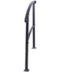 Sturdy As Nails Wrought Iron Handrails For Outdoor Steps With Curved Non Slip Grip Solid Black Porch Railing Kit side view