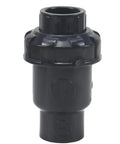 Heavy Duty Upvc Check Valve With Slick Spherical Seal And Knockout One Way Flow Control Ideal For Vertical Plumbing Installations That Crush Acid Exposure And Block Backflow Dead, black plastic design with a vertical setup.