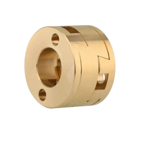 Upgrade Your 3D Printer With Oldham Couplings That Lock Tight To T8 Screw Z-Axis Motors And Make Prints Way Smoother While Drastically Cutting Down Vibration For Better Detail On Ender 3 And VzBoT BLV Machines. Brass Oldham coupling for T8 lead screw, 2-pack, for 3D printer Z-axis motors.