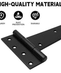 Four Piece 12 Inch Heavy Duty Door Hinges In Wrought Iron For Shed Doors Barn Doors And Fence Gates Rust Resistant T Hinges black hinge