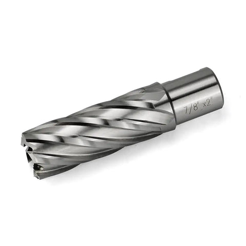 Hardcore Weldon Shank Annular Cutter For Magnetic Drills And Mill Presses High Speed Steel Hole Saw 7/8 inch x 2 inch depth.