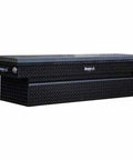 Heavy Duty Crossover Tool Box Direct Fit Replacement For Chevy Colorado 2012 in black diamond plate steel, 8.8 cubic feet cargo crate.