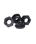 Dang Solid M3 Self Clinching Nuts For Rc Drone Fpv Frames And Quadcopter Sheet Metal Fasteners With Knurled Body To Lock Tight Under Vibration 40 Piece Set, black metal nuts displayed.
