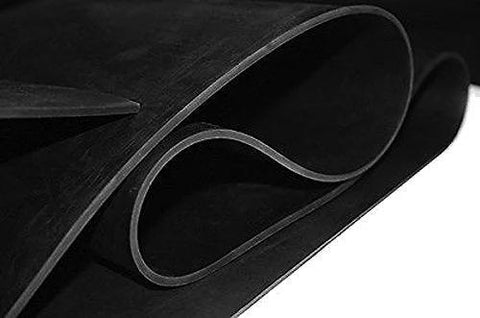Rolled black Viton FKM rubber sheet, 1/4 in thick, 12 x 12 in, gasket/seal material