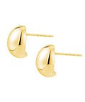 Chunky Half Ball Stud Earrings For Women With Gold Tone Finish Hypoallergenic Minimalist Oval Cartilage Studs Brass Base With 925 Silver Post