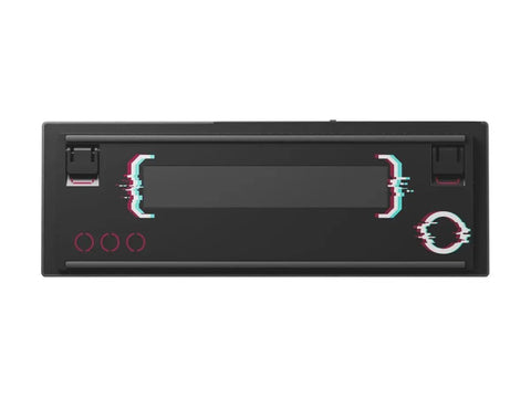 Back view of Lightning Fast TKL Shaped Wireless Gaming Keyboard With Hot Swap Magnetic Tmr Switches and vivid design accents.
