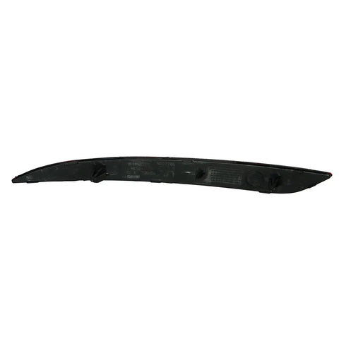 Snag This Tight Fitment Replacement Rear Bumper Reflector For Passenger Side 2016 To 2021 Tesla Model S, black plastic lens side view.