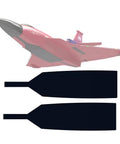 Two Sets Of Wear Resistant RC Airplane Chassis Bottom Patch Kit For H650 Takeoff And Landing Gear shown below a red RC airplane