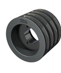 4 Inch 5V 520Q High Capacity MST Sheave With Bushed Hub for Industrial Belt Drives, metallic pulley side view