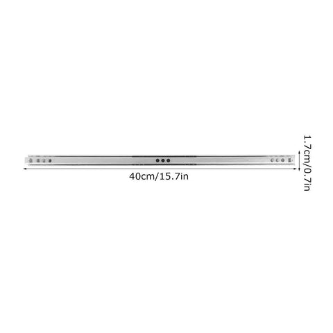 Two Way Pullout Drawer Slides For Small Cabinets And Closets, Heavy Duty Steel Ball Bearing Rails, 40x1.7x0.8 Cm