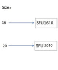 Image showing sizes of SFU1605 and SFU2010 in Heavy Duty SFU1605 And SFU2010 Ballscrew Assortment With Ball Nut Kit For CNC Machines.