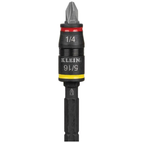 All In One Impact Driver Kit With 20 In 1 Screwdriver And Socket Set, Built To Hustle, 1/4 inch bit holder close-up view